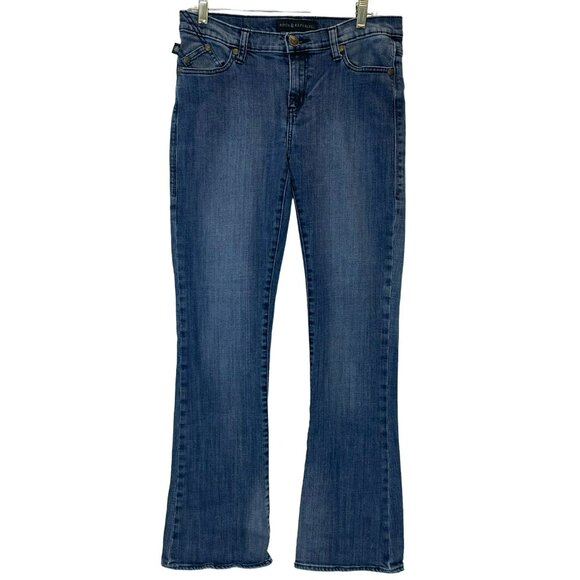 Rock & Republic Denim - Rock & Republic Kasandra Blue Jeans Boot Cut 10M Frayed Embellished RN130273